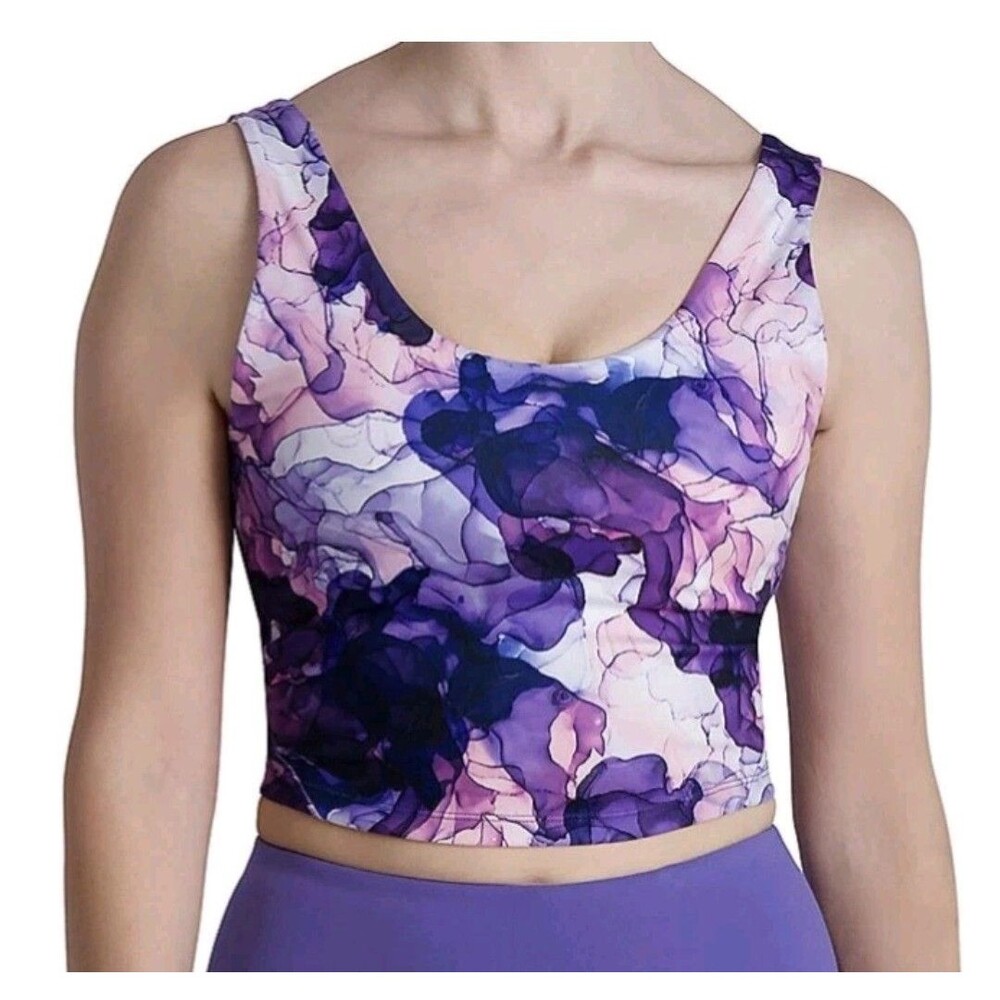 Gaiam Flow Sports Bra Women XXL Olivia Print Removable Pads Med Impact New B16